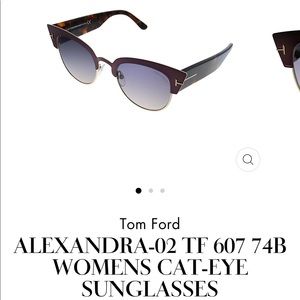 Tom Ford Alexandra Aviator/cateye Sunglasses